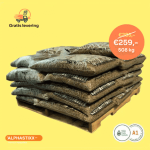 1/2 Pallet Alphastixx: US Premium witte eik houtpellets