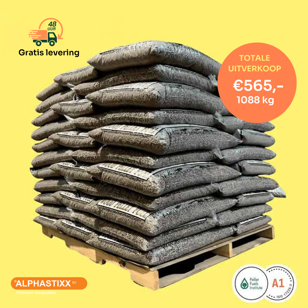 Pallet Alphastixx: US Premium witte eik houtpellets